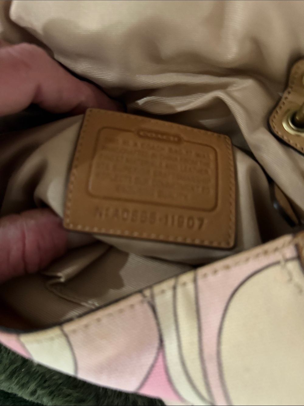Coach Pink, Tan and Cream Signature Buckle Mini Shoulder Bag - Picture 5 of 11
